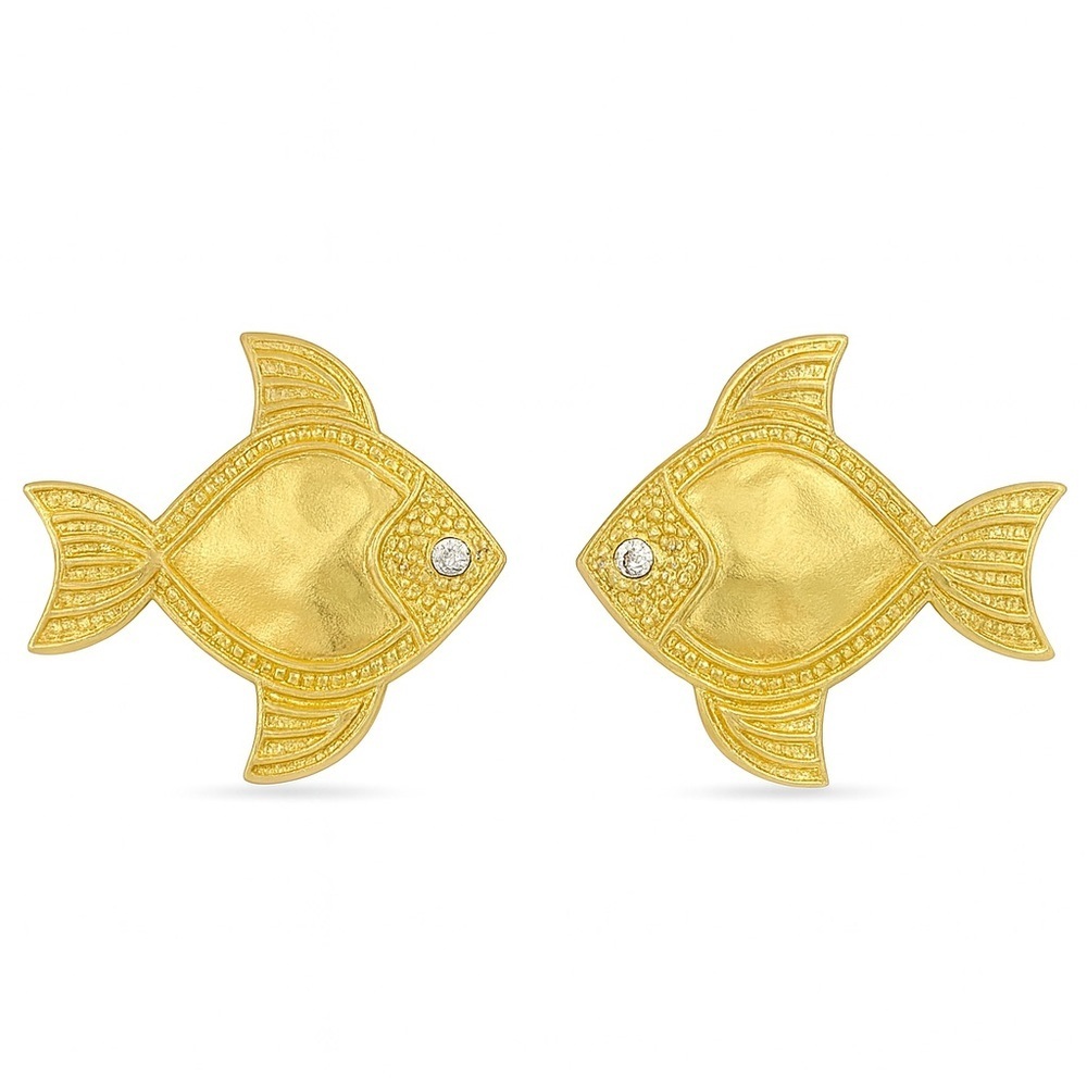 Gold Fish-Shaped Earrings